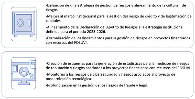 Diagrama con las actividades realizadas para la gestión de riesgos relevantes.
